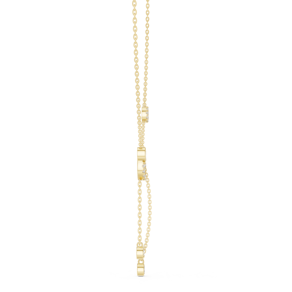 The Imperial Pave Circle & Bezel Station Lariat Lab Grown Diamond Pendant.