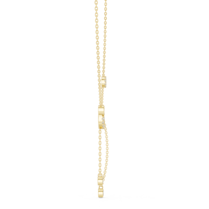 The Imperial Pave Circle & Bezel Station Lariat Lab Grown Diamond Pendant.
