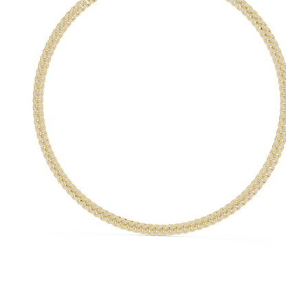 Pave Cuban Curb Link Lab Grown Diamond Chain Necklace