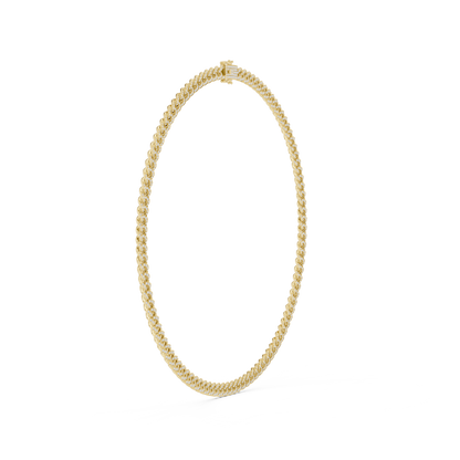 Pave Cuban Curb Link Lab Grown Diamond Chain Necklace