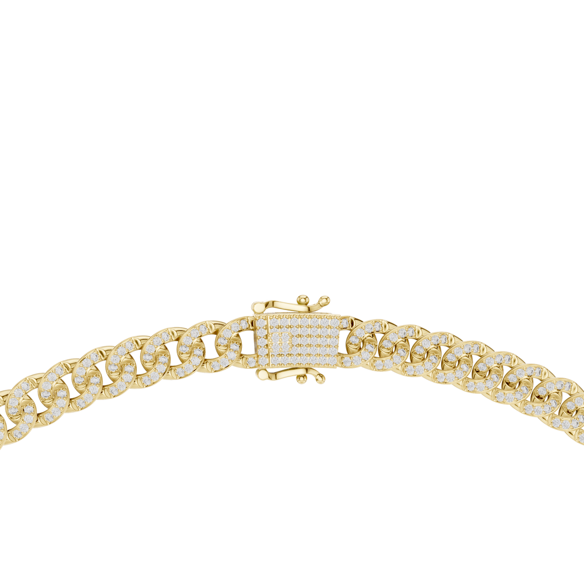 Pave Cuban Curb Link Lab Grown Diamond Chain Necklace