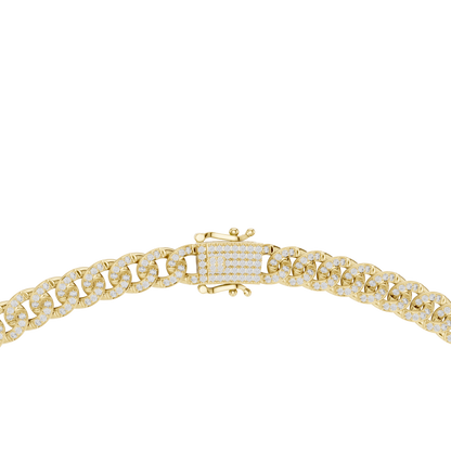 Pave Cuban Curb Link Lab Grown Diamond Chain Necklace