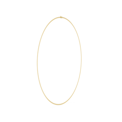 Classic Solid Gold Slim Cuban Link Chain Necklace