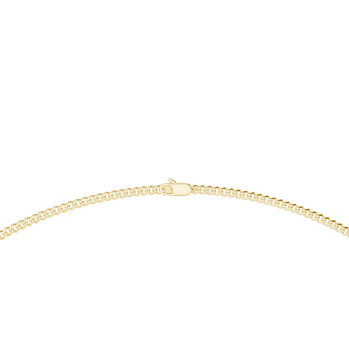 Classic Solid Gold Slim Cuban Link Chain Necklace