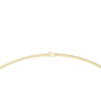 Classic Solid Gold Slim Cuban Link Chain Necklace