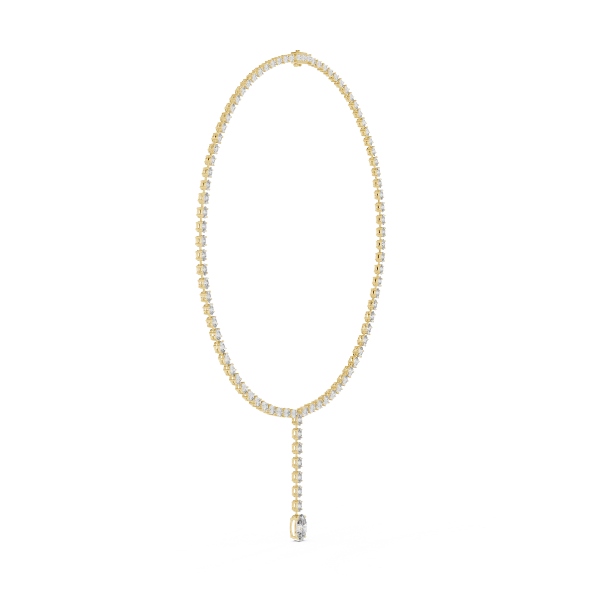 Oval Cut Lab Grown Diamond Y-Drop Lariat Necklace
