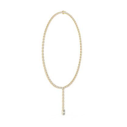 Oval Cut Lab Grown Diamond Y-Drop Lariat Necklace