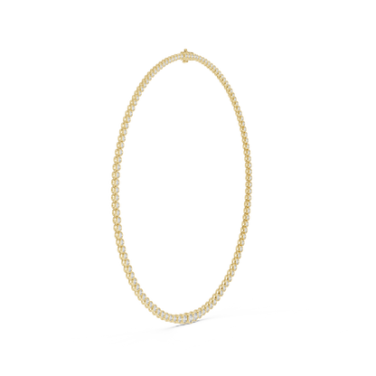 Graduated Bezel Set Round Lab Grown Diamond Tennis Necklace