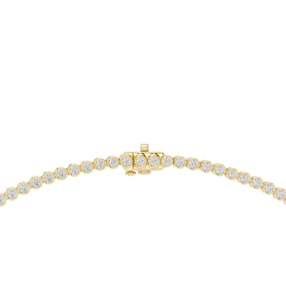Graduated Bezel Set Round Lab Grown Diamond Tennis Necklace
