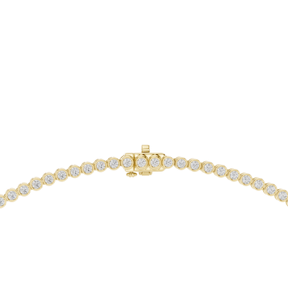 Graduated Bezel Set Round Lab Grown Diamond Tennis Necklace