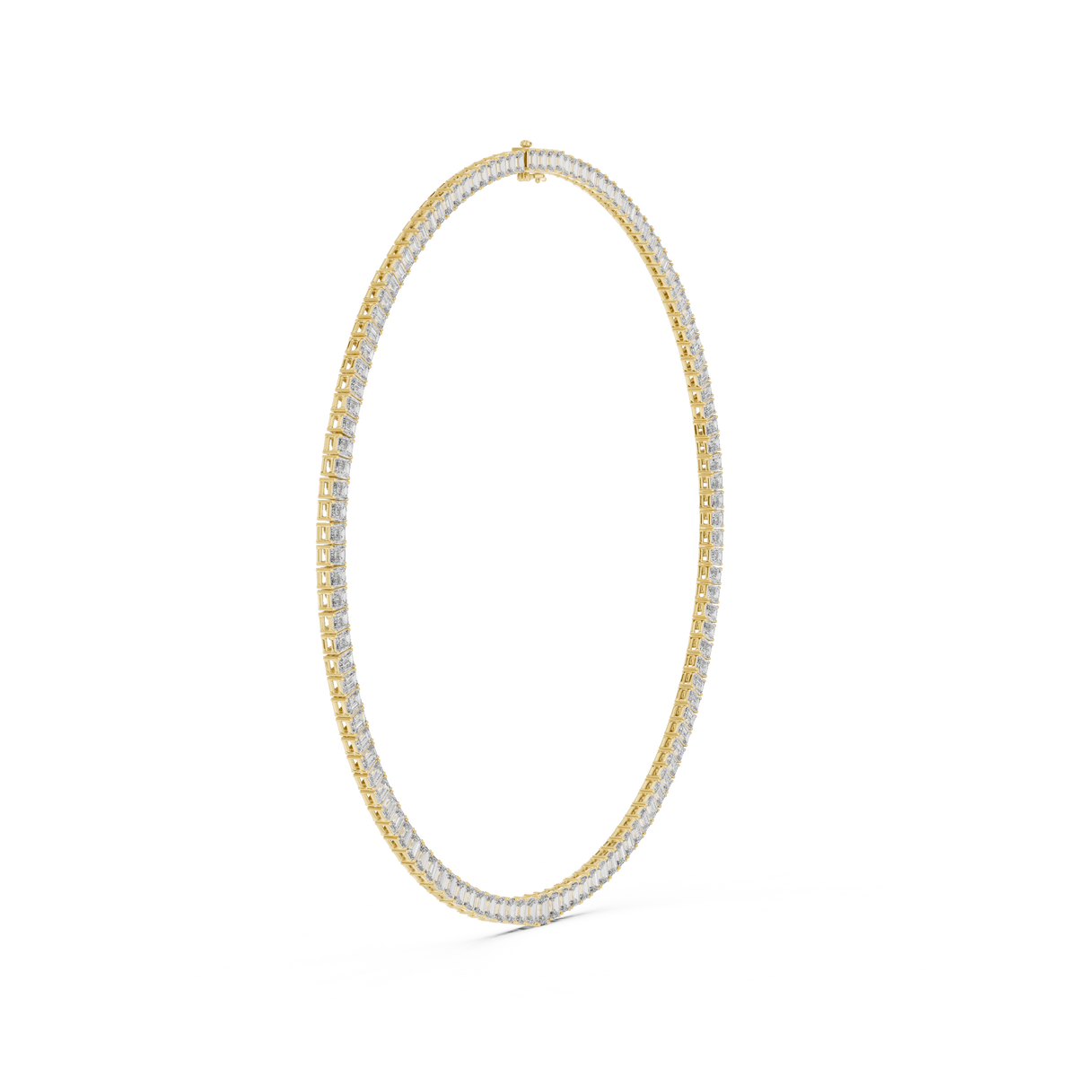 Emerald Cut Lab Grown Diamond Eternity Tennis Necklace