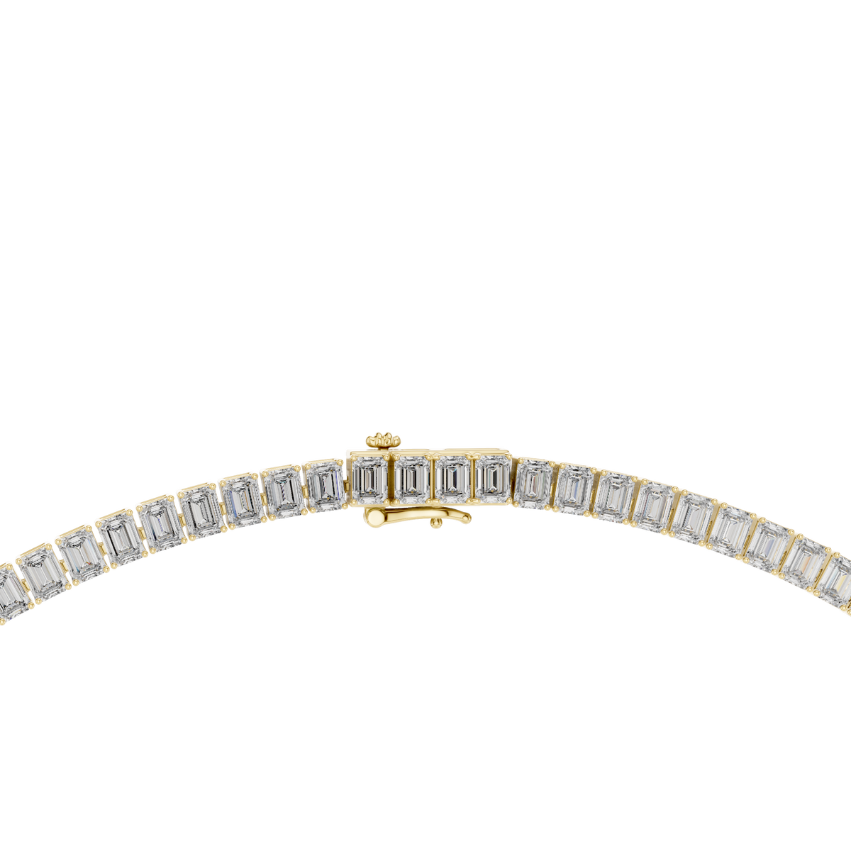Emerald Cut Lab Grown Diamond Eternity Tennis Necklace