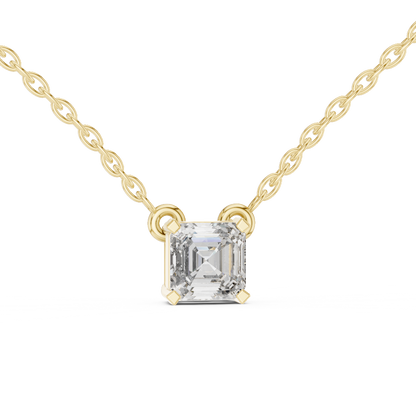 Asscher Cut Lab Grown Diamond Floating Solitaire Pendant