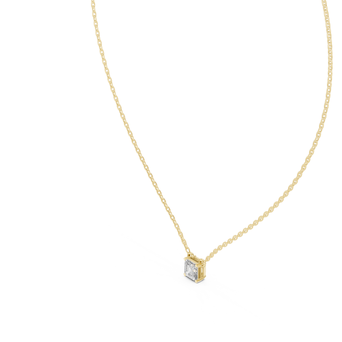 Asscher Cut Lab Grown Diamond Floating Solitaire Pendant
