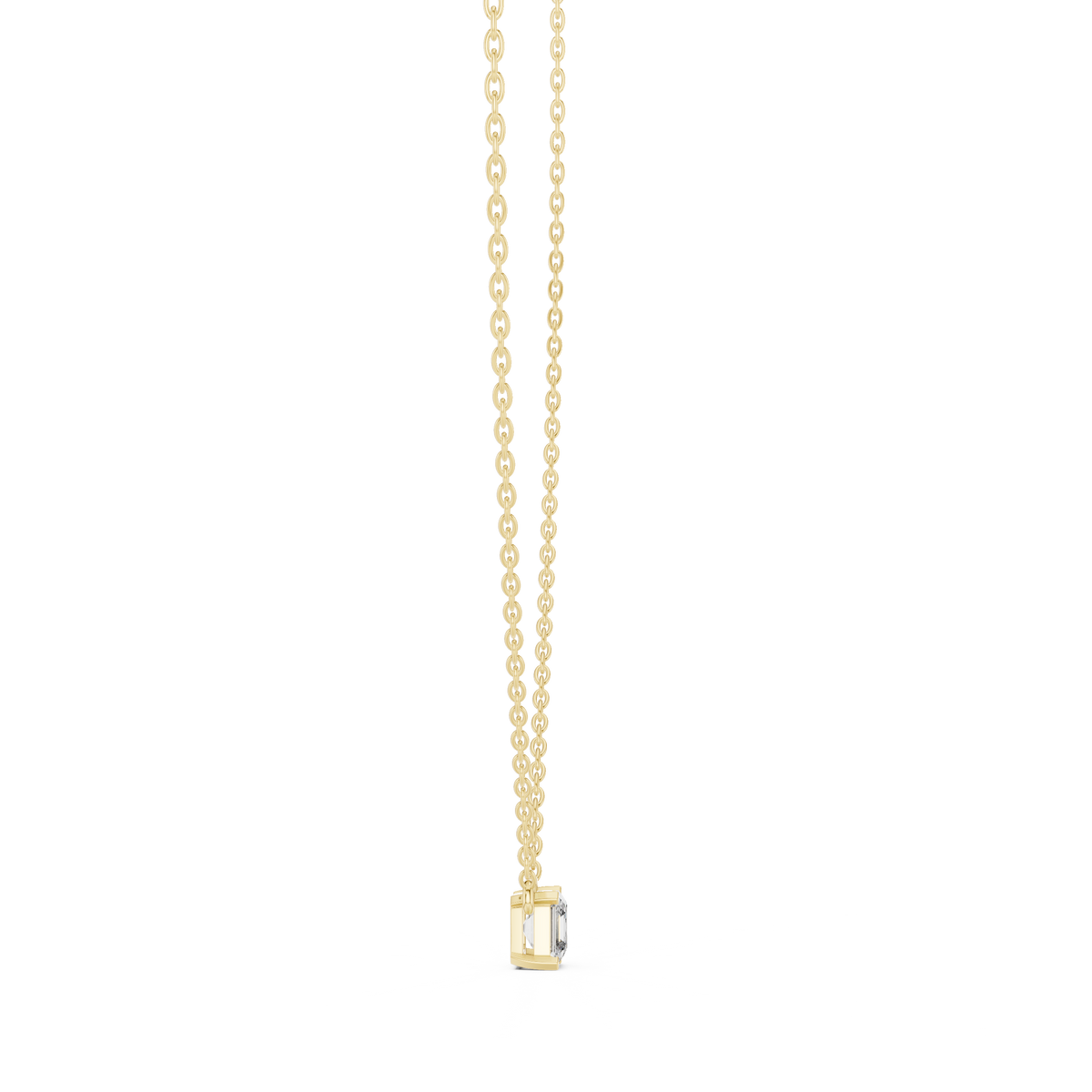 Asscher Cut Lab Grown Diamond Floating Solitaire Pendant