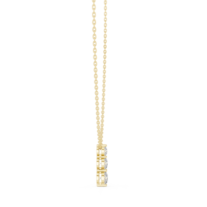 Graduated Three-Stone Round Lab Grown Diamond Drop Pendant