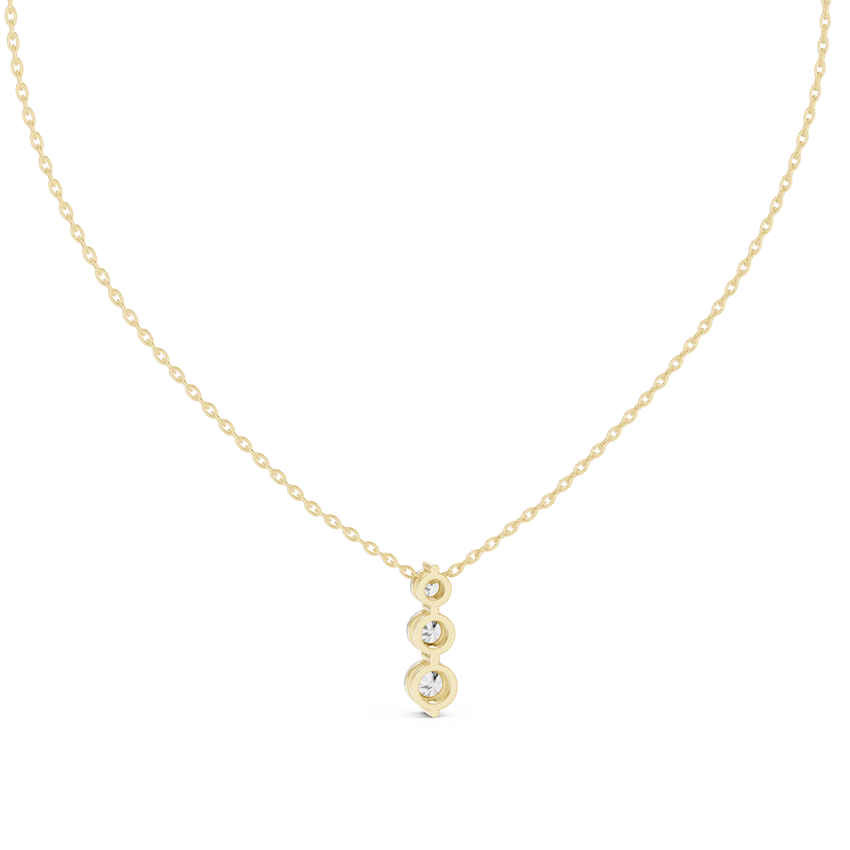 Graduated Three-Stone Round Lab Grown Diamond Drop Pendant