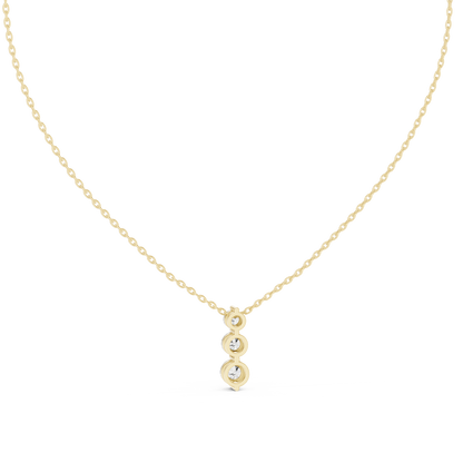Graduated Three-Stone Round Lab Grown Diamond Drop Pendant