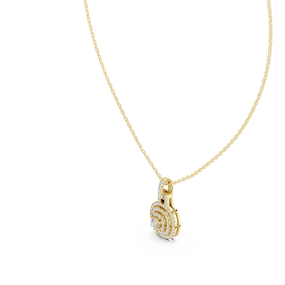 Triple Halo Cushion Cut Lab Grown Diamond Medallion Pendant