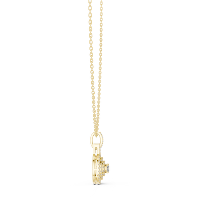 Triple Halo Cushion Cut Lab Grown Diamond Medallion Pendant