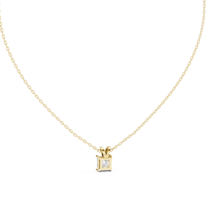Princess Cut Lab Grown Diamond Solitaire Pendant with V-Bail
