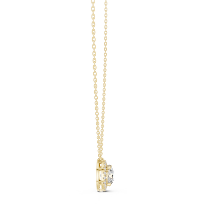 Classic Pave Halo Round Lab Grown Diamond Pendant