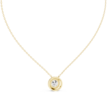 Classic Pave Halo Round Lab Grown Diamond Pendant