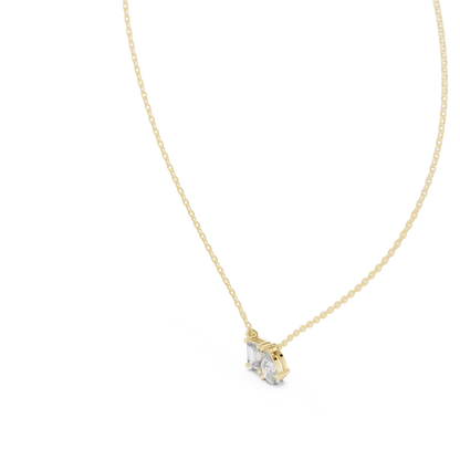Emerald & Pear Cut Lab Grown Diamond "Toi et Moi" Pendant