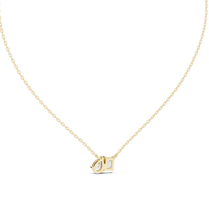 Emerald & Pear Cut Lab Grown Diamond "Toi et Moi" Pendant