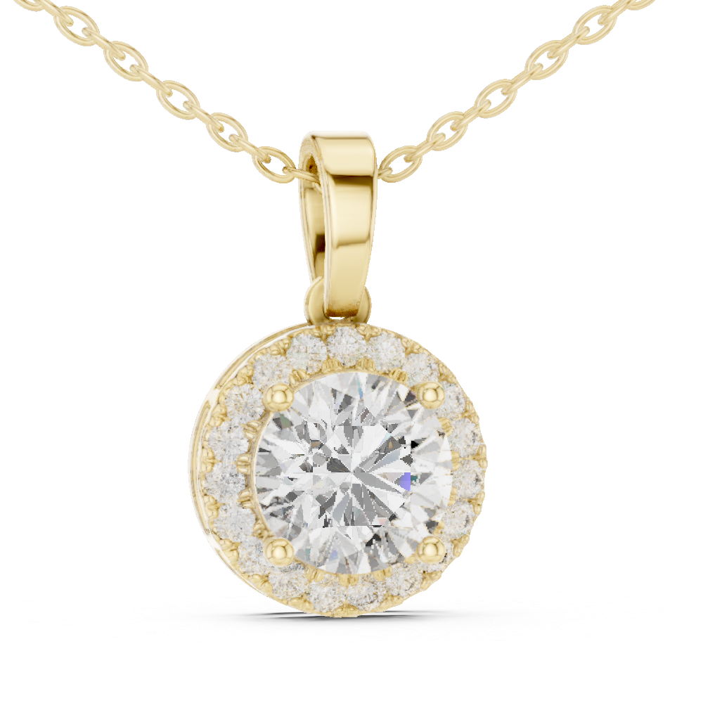 Round 2.1 Ct Lab Grown Diamond Halo Pendant