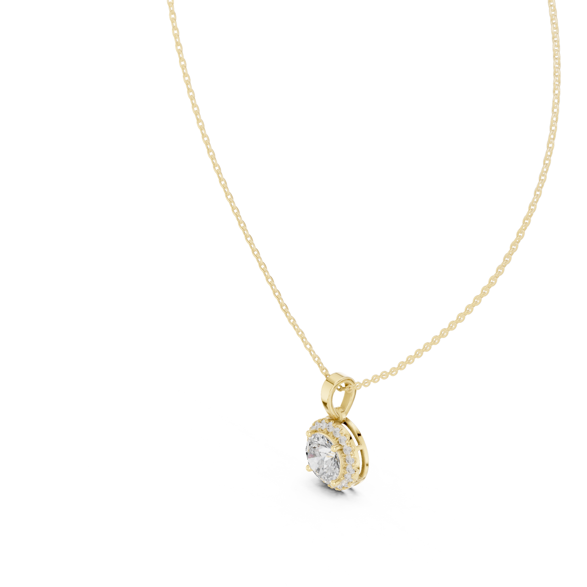 Round 2.1 Ct Lab Grown Diamond Halo Pendant