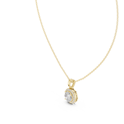 Round 2.1 Ct Lab Grown Diamond Halo Pendant