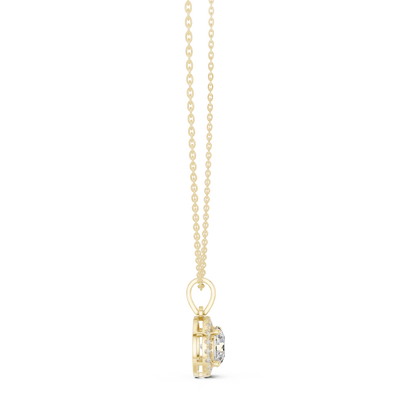 Round 2.1 Ct Lab Grown Diamond Halo Pendant