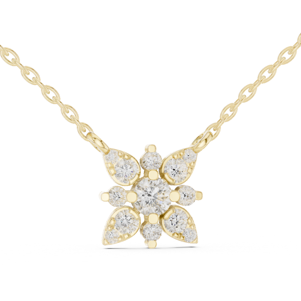 Floral Cluster Lab Grown Diamond Flower Pendant
