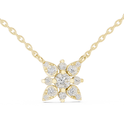 Floral Cluster Lab Grown Diamond Flower Pendant