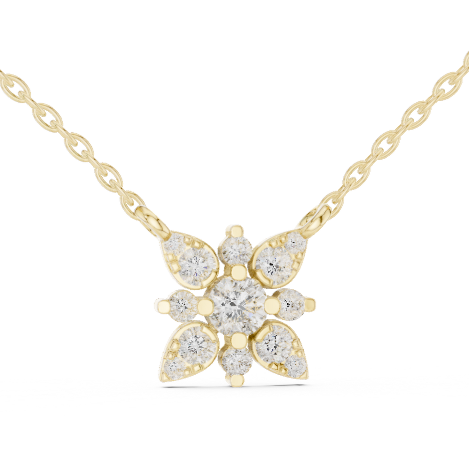 Floral Cluster Lab Grown Diamond Flower Pendant