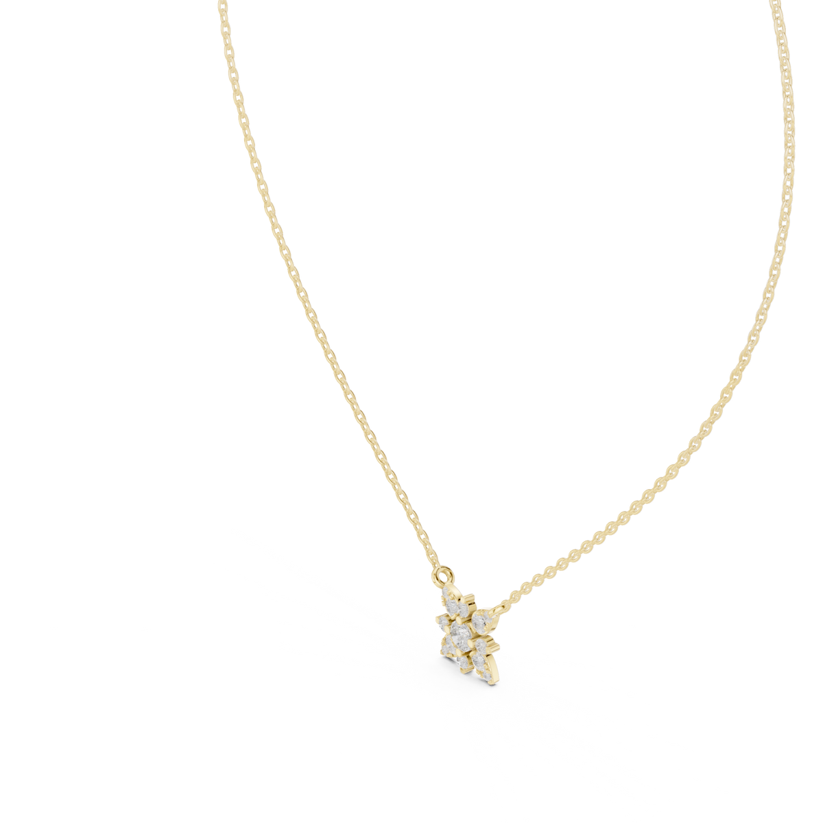 Floral Cluster Lab Grown Diamond Flower Pendant