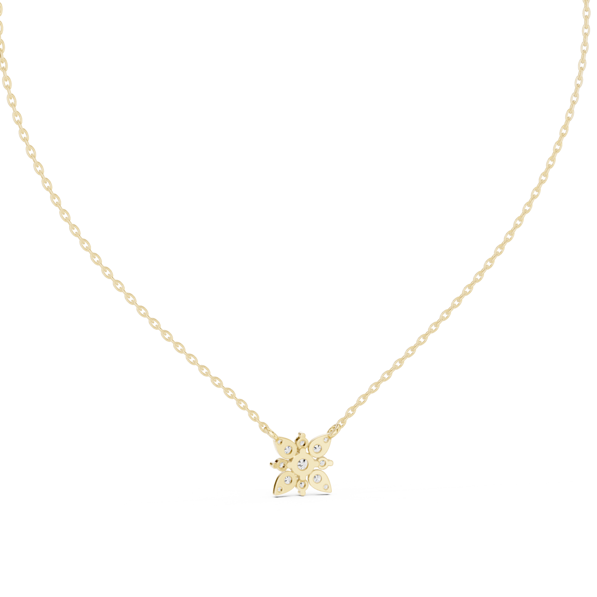 Floral Cluster Lab Grown Diamond Flower Pendant