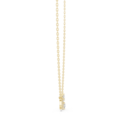 Dual Pear Cut Lab Grown Diamond Pave Infinity Ribbon Pendant