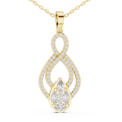 Marquise & Pear Cluster Pave Infinity Lab Grown Diamond Drop Pendant