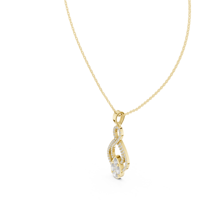 Marquise & Pear Cluster Pave Infinity Lab Grown Diamond Drop Pendant