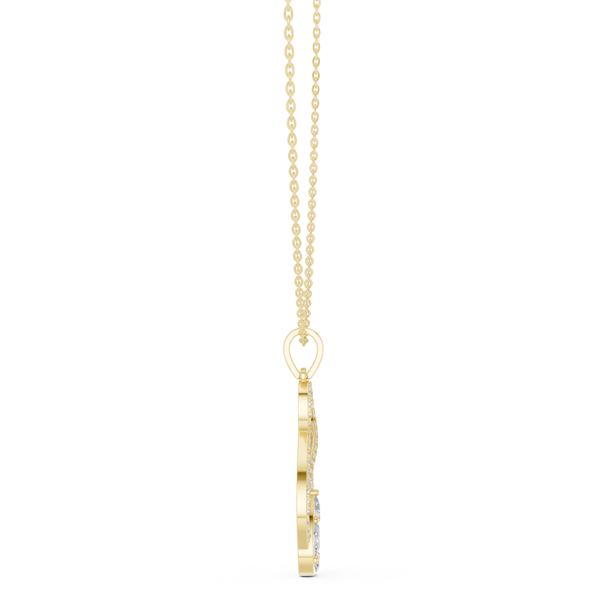 Marquise & Pear Cluster Pave Infinity Lab Grown Diamond Drop Pendant
