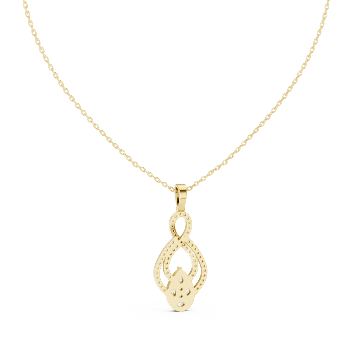 Marquise & Pear Cluster Pave Infinity Lab Grown Diamond Drop Pendant