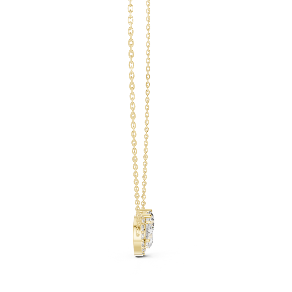 Pear Halo & Round Cut Lab Grown Diamond "Toi et Moi" Pendant