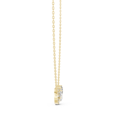 Pear Halo & Round Cut Lab Grown Diamond "Toi et Moi" Pendant