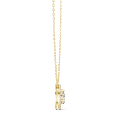 Pear Cut Lab Grown Diamond Floating Halo Pendant