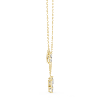 Princess Cut Lab Grown Diamond Station & Cluster Drops Pendant