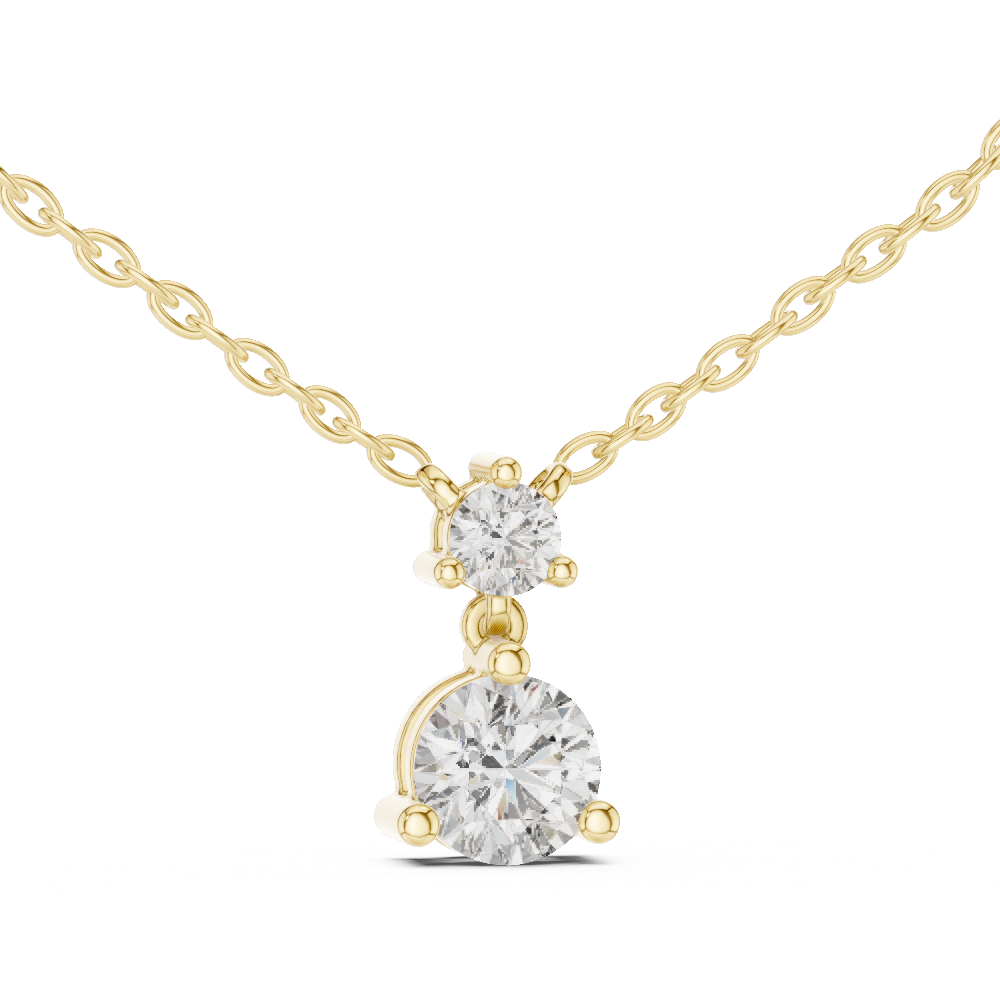 Two-Stone Graduated Round Lab Grown Diamond Drop Pendant