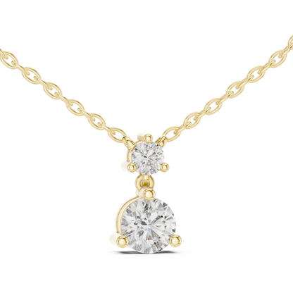 Two-Stone Graduated Round Lab Grown Diamond Drop Pendant