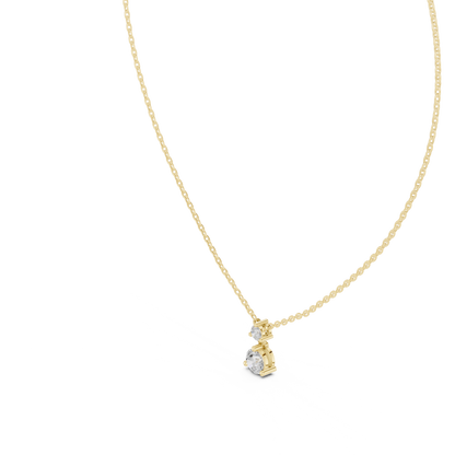 Two-Stone Graduated Round Lab Grown Diamond Drop Pendant